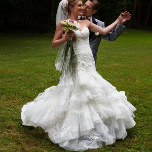 Maggie Sottero Ivory Strapless Wedding Gown Sz 8